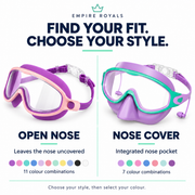 Empire Royals Swim Goggles & Nose Cover Masks
