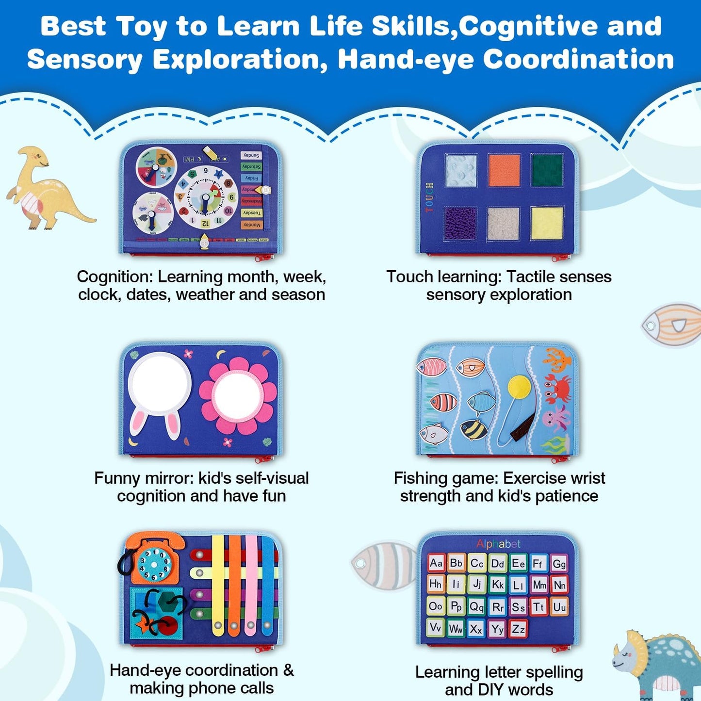 Busy Board Montessori Toys for Boys Girls