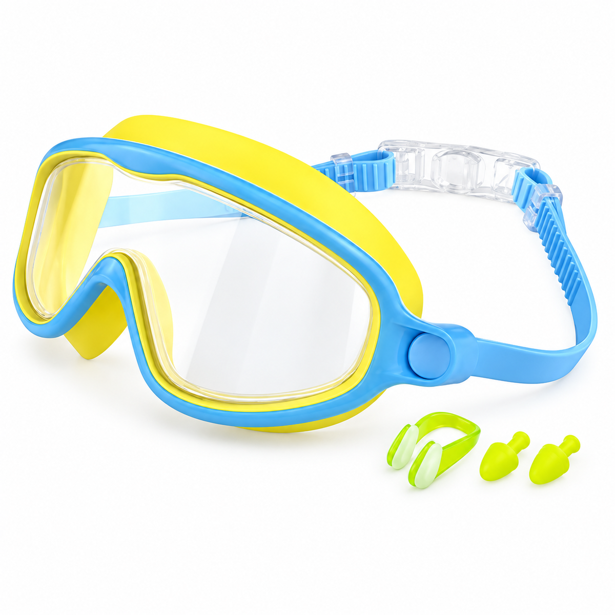 Empire Royals swim goggles in yellow & sky blue.