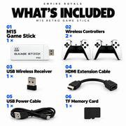 M15 4K Retro Game Stick with Dual Wireless Controllers
